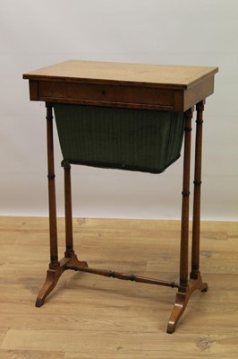 Lot 885 - George IV bird’s eye maple sewing table