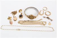 Lot 3248 - Group of gold (9ct) and yellow metal -...