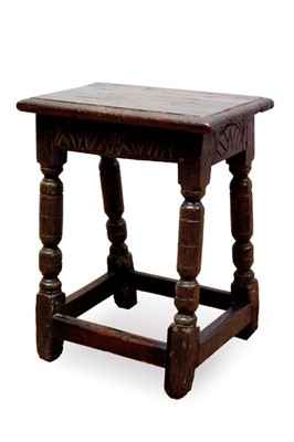 Lot 872 - 17th century and later oak joint stool