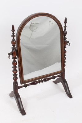 Lot 879 - 18th century turned beech swing framed mirror