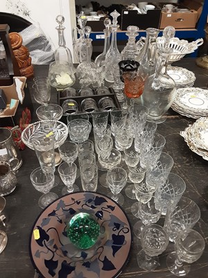 Lot 169 - Lot of various glassware including decanters