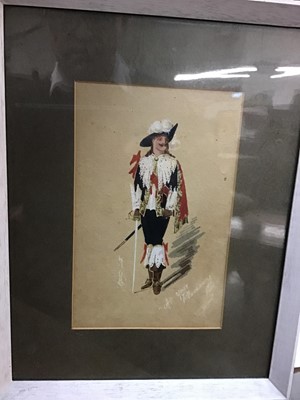 Lot 590 - Early 20th century watercolour, "Cavalier"; I distinctly signed, mounted, framed and glazed