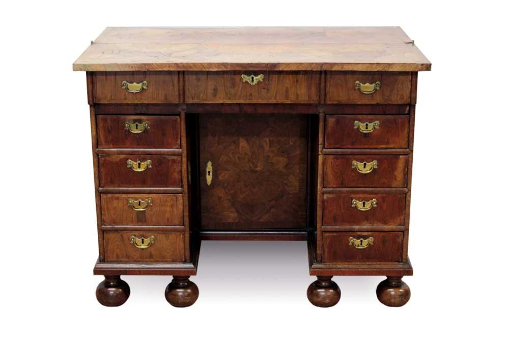 Lot 780 - Highly unusual oyster veneered desk
