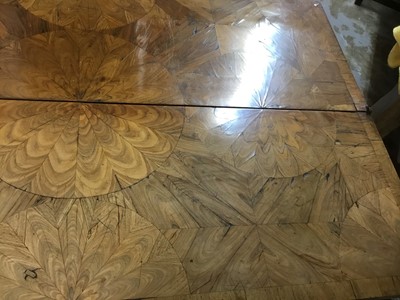 Lot 780 - Highly unusual oyster veneered desk