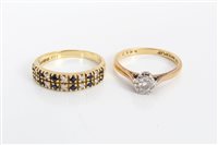 Lot 3250 - Gold (18ct) diamond single stone ring in...