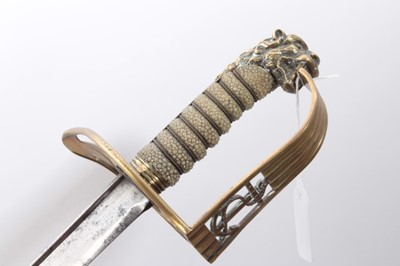 Lot 300 - Rare Georgian Naval Officers' custom fighting sword