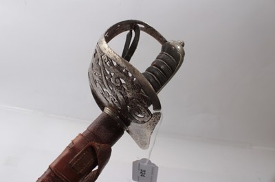 Lot 324 - George V 1897 Pattern Infantry Officers' sword with etched blade in pigskin scabbard
