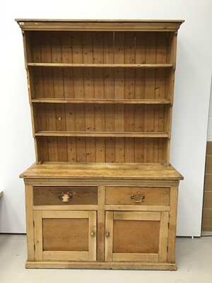 Lot 58 - Victorian pine two height kitchen dresser