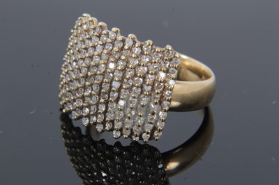 Lot 23 - 9ct gold diamond set plaque ring