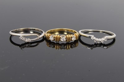 Lot 26 - Three gold diamond set rings