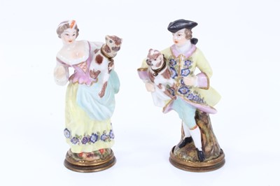 Lot 213 - Pair of Chelsea style porcelain scent bottles