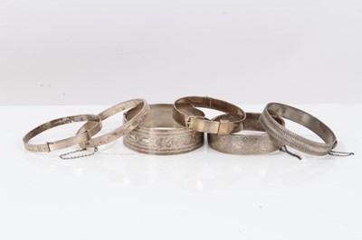 Lot 33 - Six silver bangles