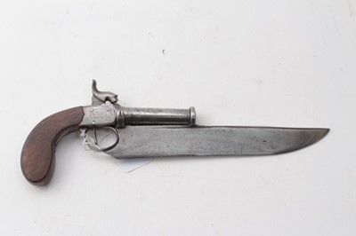 Lot 371 - Unusual Victorian percussion combined knife pistol with box lock
