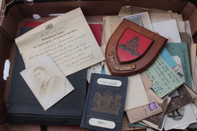 Lot 220 - Group of First World War and later ephemera relating to Lieutenant G. J. W. Gatehouse of the Northumberland Fusiliers, including a mention in despatches from November 1917 at the rank of Temp. Capt...