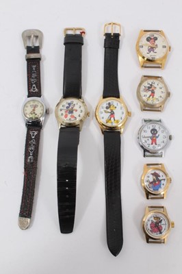 Lot 57 - Vintage Mickey Mouse wristwatches, Hopalong Cassidy wristwatch and other novelty watches (8)