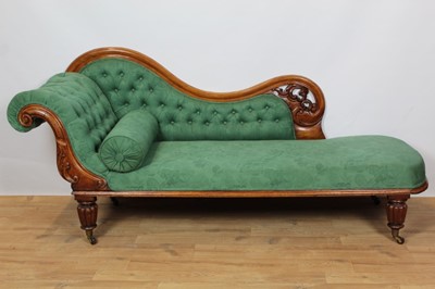 Lot 720 - Victorian mahogany chaise longe