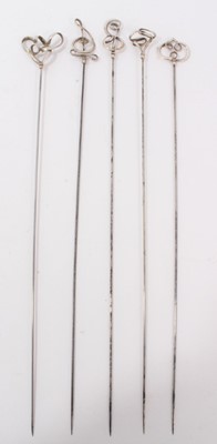 Lot 76 - Collection 5 Charles Horner silver hat pins