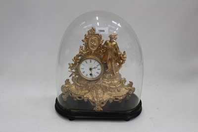 Lot 1999 - Late 19th century French clock under glass dome