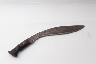 Lot 352 - Gurkha Kukri with steel blade, marked DHWI G II, also marked with broad arrow and dated 1919, sharpened for active service, no scabbard