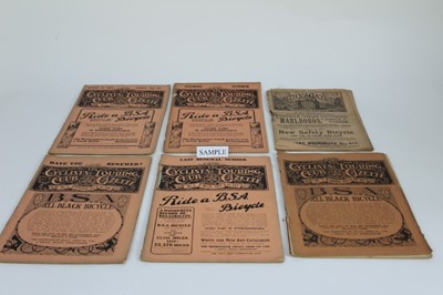 Lot 1556 - Cycling magazines including Bi Cycling News, The Cyclist 1902 & 1900, Cycling Echoes 1900, Cyclist Tour Club Gazette no. 1 1911 to 1913 period.