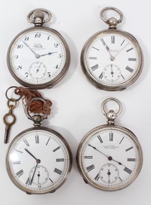 Lot 118 - Four silver cased pocket watches