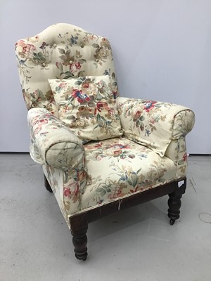 Lot 97 - Floral armchair