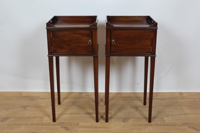 Lot 730 - Pair of mahogany bedside cabinets