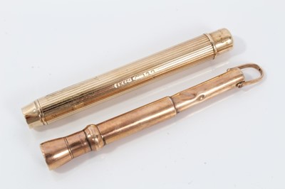 Lot 132 - Two Sampson Mordan & Co. 9ct gold propelling pencils