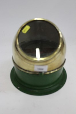 Lot 1996 - Brass ships binnacle gimbal compass