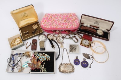 Lot 144 - Costume jewellery, silver and wristwatches