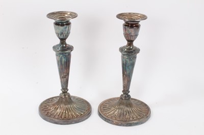 Lot 146 - Pair silver candlesticks