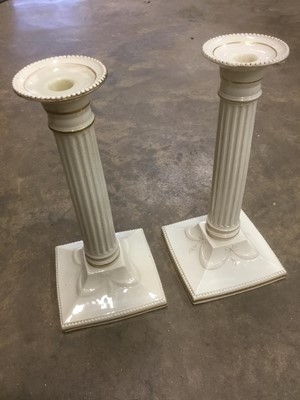 Lot 586 - Pair of early 20th century Copeland candlesticks