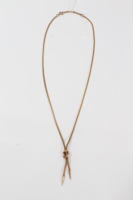 Lot 157 - 9ct gold knot necklace