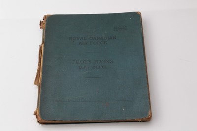 Lot 259 - Second World War  Royal Canadian Air Force (R.C.A.F.) Pilot's Log Book named to L.A. Gooding, the entries begin on January 21st 1943 and run through into 1944 and 1945