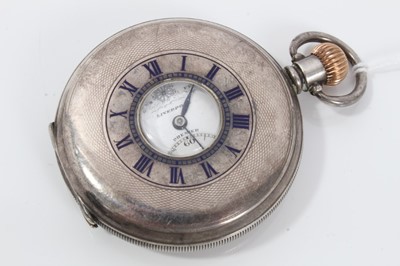 Lot 164 - Silver half hunter pocket watch by Thomas Russell & Son