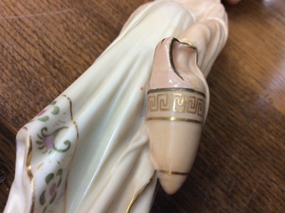 Lot 558 - Pair of Royal Worcester Blush Ivory candlesticks In the form of female water carriers