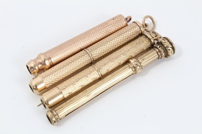 Lot 166 - Gold propelling tooth picks and pencil