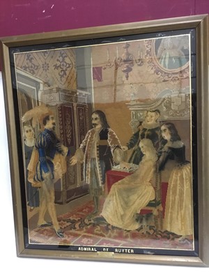 Lot 610 - Large 19th century woolwork tapestry - Admiral de Ruyter