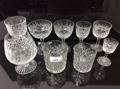 Lot 622 - Good quality Thomas Webb Wellington pattern table service - 65 pieces