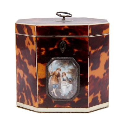 Lot 184 - Good Regency tortoiseshell tea caddy