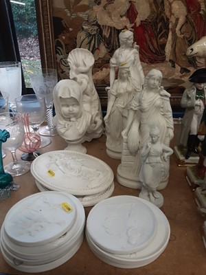 Lot 179 - Group of Parian Ware Figures and Wall plaques