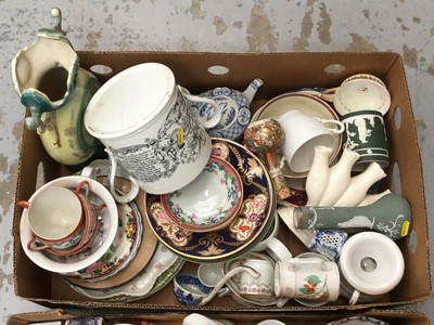 Lot 100 - Four boxes of assorted ceramics including Japanese Teaware, Jasperware and other items