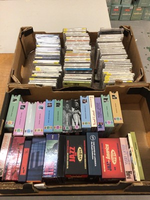 Lot 752 - Two boxes of Jazz CDs including boxed sets of Jazz from America, Disques Vogue, Verve - The Sound of America and Uncompromising Expression - Blue Note