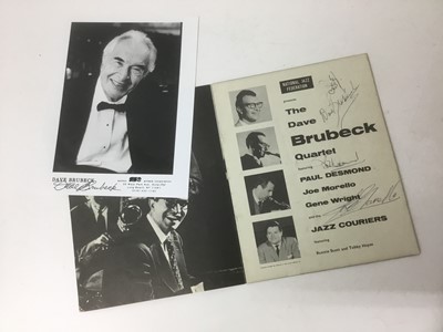 Lot 2072 - Dave Brubeck autographed souvenir programme, together with autographed photograph
