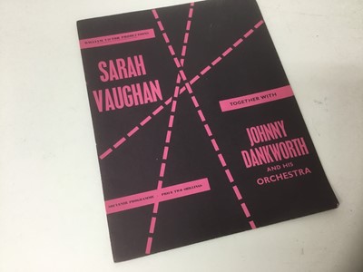 Lot 2076 - Jazz ephemera including Sarah Vaughan and Jonny Dankworth, signed souvenir programme, various signed Items