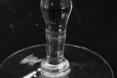Lot 40 - Georgian 'Newcastle' light baluster armorial wine glass