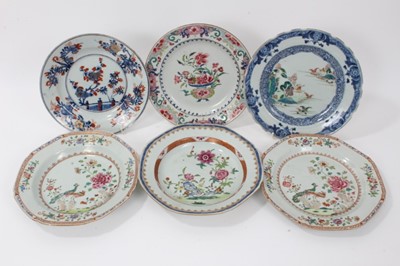 Lot 49 - Six antique 18th century Chinese export porcelain dishes