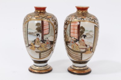 Lot 36 - Pair of Japanese Kutani porcelain miniature vases