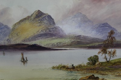 Lot 571 - E. M. Earp, late 19th/early 20th century, watercolour - Loch View, signed, in original glazed gilt frame, 37cm x 55cm