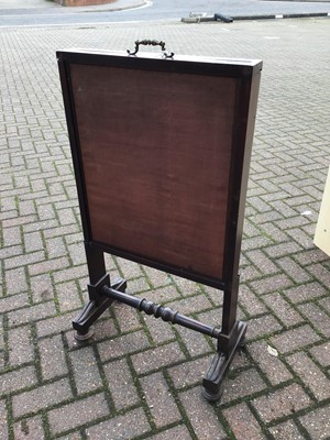 Lot 88 - Mahogany framed fire screen together with another glass panelled screen